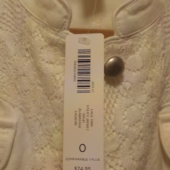 Chico's - NWT Alabaster Denim With Lace Layover Trim, Button Down, Pockets,... - Picture 14 of 14